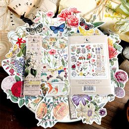 Gift Wrap KLJUYP Flower Vintage Stickers Die Cuts Sticker Collection Kit For Scrapbooking Planner/Card Making/Journaling Project 2214