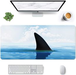 Sneaking Shark Large Mouse Pad Extended Gaming Mouse Pad with Stitched Edges Non-Slip Waterproof Laptop Mousepad for Office Home