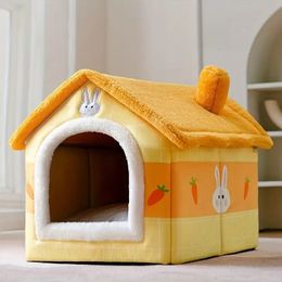 Cartoon Four Seasons Universal Pet House Cat Bed Winter Warm Cat Nest Bed Cat House