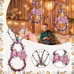 Decorative Flowers Handmade Lamp Decoration Easter DIY Pendant Rattan Purple Wreaths For Christmas Large Outdoor