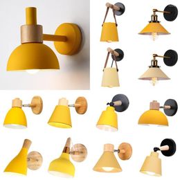 Wall Lamps Modern LED E27 Wood Nordic Sconce Ceiling Lights Bedroom Bedside Lamp Indoor Lighting Living Room Home Decor Wandlamp