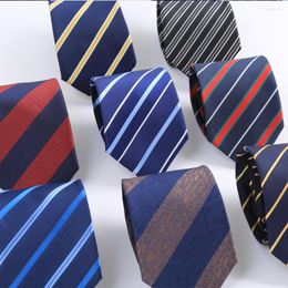 Bow Ties 8CM 3.15" Mens Necktie Stripes Jacquard Woven Arrow Classic Wedding Gravatas Para Homens Neck Tie Neckwear