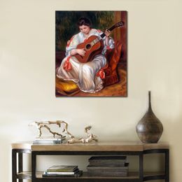 High Quality Canvas Art Reproduction of Pierre Auguste Renoir Woman Playing The Guitar 1896 Figure Painting Home Office Decor
