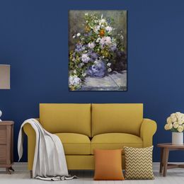 High Quality Pierre Auguste Renoir Paintings Flowers Grande Vaso Di Fiori Handmade Canvas Art Contemporary Living Room Decor