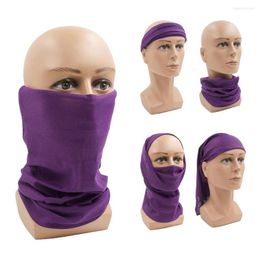 Scarves Dark Purple Solid Color Neck Gaiter Women Outdoor Bandana Headband Running Cycling Scarf Dustproof Balaclava Hiking Face Mask