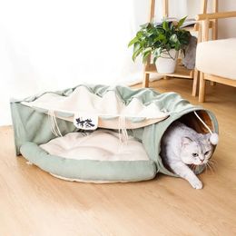 Cat Tunnel For Indoor Cats, Cat Tube With Collapsible Washable Cat Bed Cat Toy For Small Medium Cat