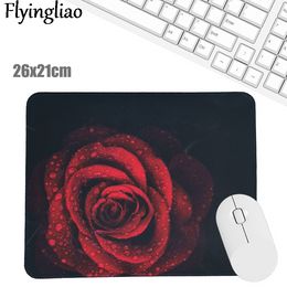 Red Rose Mouse Pad Desk Pad Laptop Mouse Mat for Office Home PC Computer Keyboard Cute Mouse Pad Non-Slip Rubber Desk Mat