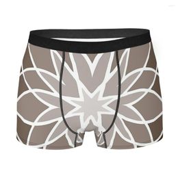 Underpants Shades Of Brown Floral Pattern Man's Boxer Briefs Geometric Patterns Breathable Creative Top Quality Shorts