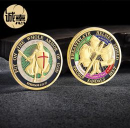 Arts and Crafts European and American Commemorative coin Coloured baking varnish metal Commemorative coin relief crafts coins