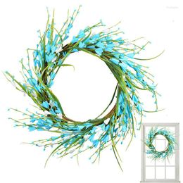 Decorative Flowers Summer Berry Front Door Wreath Winter Wall Decor Artificial Twig All Season For Festival Beautiful Floral