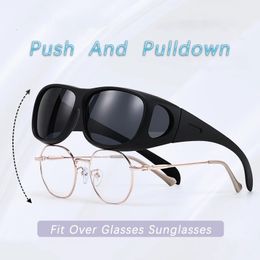 Sunglasses Polarized Fit Over Eye Glasses Driving Wrap Shield Goggles Fishing Sports Night Vision 230707