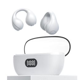 Bone Conduction Earphones TWS Apple Headphone Noise Cancel Wireless Bluetooth Sports Headset Binaural Earhook LED Display Earpiece For Cell Phone Auto Pairing