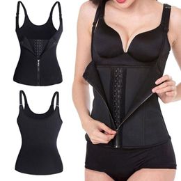 Women's Shapers High Women Body Shaper Sweat Vest Sauna Neoprene Slimming Waist Trainer Cincher Front Closure DSM