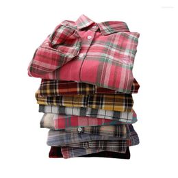 Women's Blouses 2023 Womens Plaid Excellent Quality Flannel Slim Shirts Women Cotton Casual Long Sleeve Shirt Tops Lady Clothes