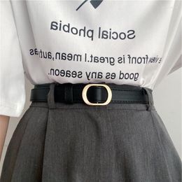 Belts Simple No Hole Belt For Women Men Vintage PU Leather Waistband Korean Alloy Buckle Jeans Pants Decorative Waist Strap