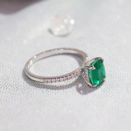 Cluster Rings 18k Gold Vintage Emerald Topaz Diamond For Women Genuine Jewellery Wedding Anniversary Resizable Gift Wholesale