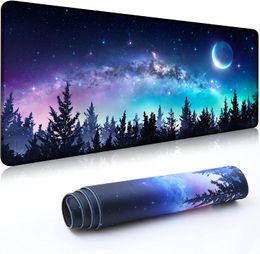 Forest Moon Large Mouse Pad XXL Extended Gaming Mouse Pad Mat with Non-Slip Base Stitched Eges Mousepad for Computer and Laptop