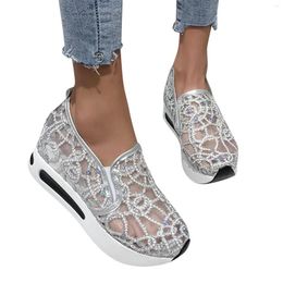 Sandals Breathable Bling Wedge Women Thick Soled Casual Bordered Shoes for Walking Woman Summer