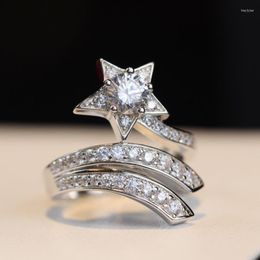 Cluster Rings Brand Pure 925 Sterling Silver Jewellery For Women Star CZDiamond Wedding Engagement Branch Ring Luxury