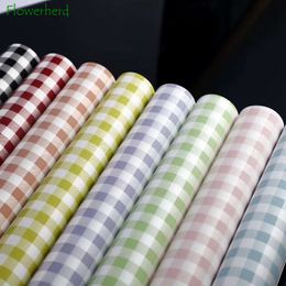 Packaging Paper 20pcs/lot Plaid Chequered Waterproof Craft Paper DIY Flower Bouquet Wrapping Paper Wrapped Gift Wrapper Flower Packaging Paper 230707