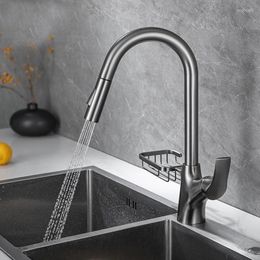 Kitchen Faucets Gun Grey Copper Rack Pull Faucet Household Black Sink Laundry Cabinet Mixing Valve