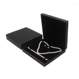 Jewellery Pouches Large Velvet Ring Earrings Pearl Necklace Gift Display Box Luxury PU Leather Portable Big Jewellery Set Storage Case