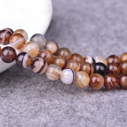 Loose Gemstones 8mm 10mm Brown Striped Agate Round Jades Beads For Jewellery Making Diy Necklace Earring Bracelet Charms Jewellery Accessories