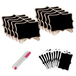 Blackboards 22pcs Mini Lace Shape Chalkboards with Support Message Board Signs Table Place Card for Home Birthday Wedding Party Supply 230707