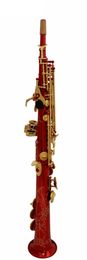 SAX Advanced Professional Soprano Bb Red Lacquer Saxophone SAX Split Soprano Saxophone