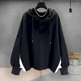 Women's Hoodies Solid For Men Autumn Winter Trend Hooded Coat Korean Fashion Loose Splicing Long Sleeve Shirt Casual Design Hoodie Women