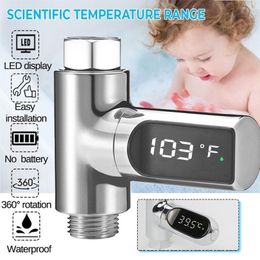 Toothbrush Holders LED Digital Shower Temperature indicator 360 Rotating Water Flow Power Generation Real time Display For Bathroom 230710