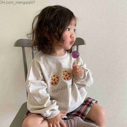 Hoodies Sweatshirts Children's Fashion Loose Sweatshirt Baby Girl Long Sleeve Lacquered Top Boy Comfortable All Matching Cotton T-shirt Letter Clothing Z230710