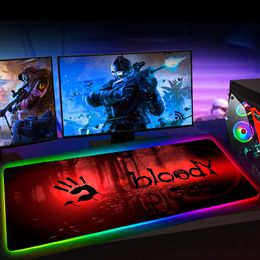 Rgb Bloody Mousepad Large Computer Gaming Accessiores Mouse Pad XXL Mause Pad LED Backlit Mat Keyboard Pad Mausepad Mouse Mat