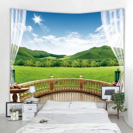 Tapestries Beautiful Green Hills Printed Large Wall Tapestry Cheap Wall Hanging Wall Tapestries Wall Art Decor