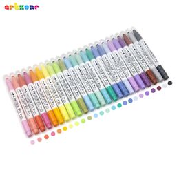 Markers 1224 Colours Creative Dot Marker Highlighter Pen Novelty Coloured Dotted Art Markers Dual-Tip Hand Account Drawing Pens 230710