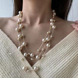 Chains Multi-layer Pearl Sweater Chain Trendy Long Necklace Light Luxury Niche Design Sense Of High-end Autumn And Winter