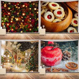 Tapestries Christmas tree decoration printed pattern tapestry home living room bedroom wall decoration background cloth tapestry 230x180cm R230710