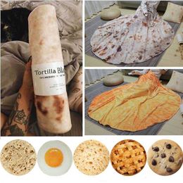 Blankets WOSTAR Soft warm flannel corn tortilla pizza blanket mexican pita lavash fleece sofa plaid plush bedspreads winter throw blanket T230710