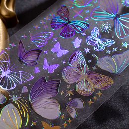 Adhesive Stickers 3pcs Colourful Butterfly PET Decorative Decals For Phone Laptop Waterbottle Planner Diary Journal Scrapbook 230707