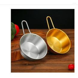 Bowls 2-4Pcs 304 Stainless Steel Rice Bowl Kitchen Container Mango Wine Sauce Seasoning Plate Gold Silver