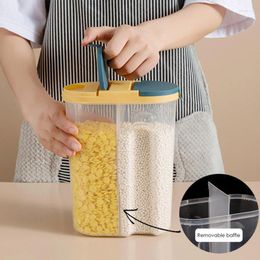 Storage Bottles Cereal Containers Double Grid Grains Box With Easy Pouring Lid Container For Bulk Pet Food