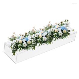 Vases Rectangular Acrylic Vase Clear Flower Arrangement Tabletop Decorative Centrepiece For Home Decor