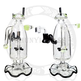 10 inches unqiue dab rig bong Alian design roteing perc special base water pipe shisha