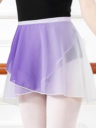 Stage Wear Women's Dance Skirt Modern Ballet Dress Practice Tutu Adult Costume Mesh Dancing Gymnastics Half