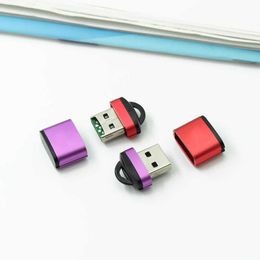 Card reader TF aluminum case with chain mini USB2.0 T-Flash card mobile phone memory card reader