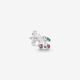 Stud Earrings Real 925 Sterling Silver My Cherry Single For Women Ear Pins Fine Jewelry Gift Brincos