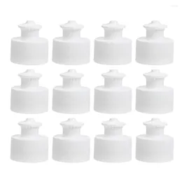 Water Bottles 30 Pcs Sports Suction Nozzle Push Pull Replacement Caps Non-spill Screw Tops Reusable Lids White Twisted