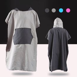 Beach Accessories Microfiber Wetsuit Changing Robe Poncho with hood Quick Dry Hooded Towels for Swim Beach Pool Compact Lightweight Swim Towel 230707