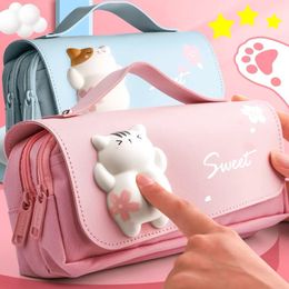 Pencil Bags School Supplies Kawaii Stationery Cases for Girls Pens Cute Korean Holsters Supply Store Aesthetic 230707