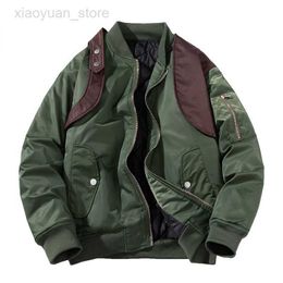 Men's Jackets Winter Men's Pilot Thickened Baseball Uniform Fake Two Pieces Loose Casual Jacket Men's Military Tactical Warmth MA1 Parker HKD230710